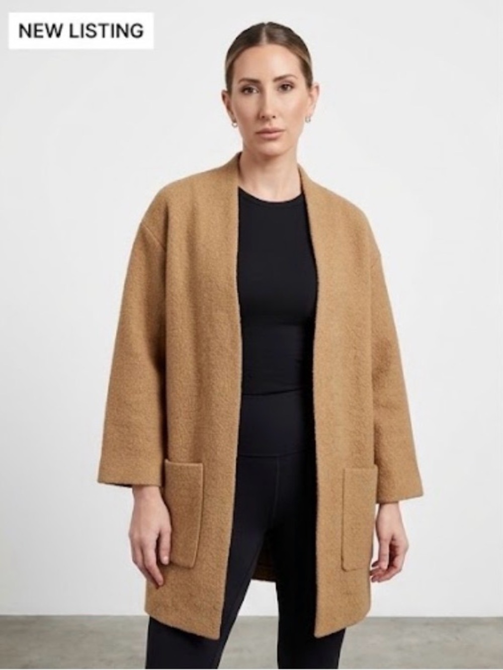 Wilfred Open-Front Longline Coatigan in Camel